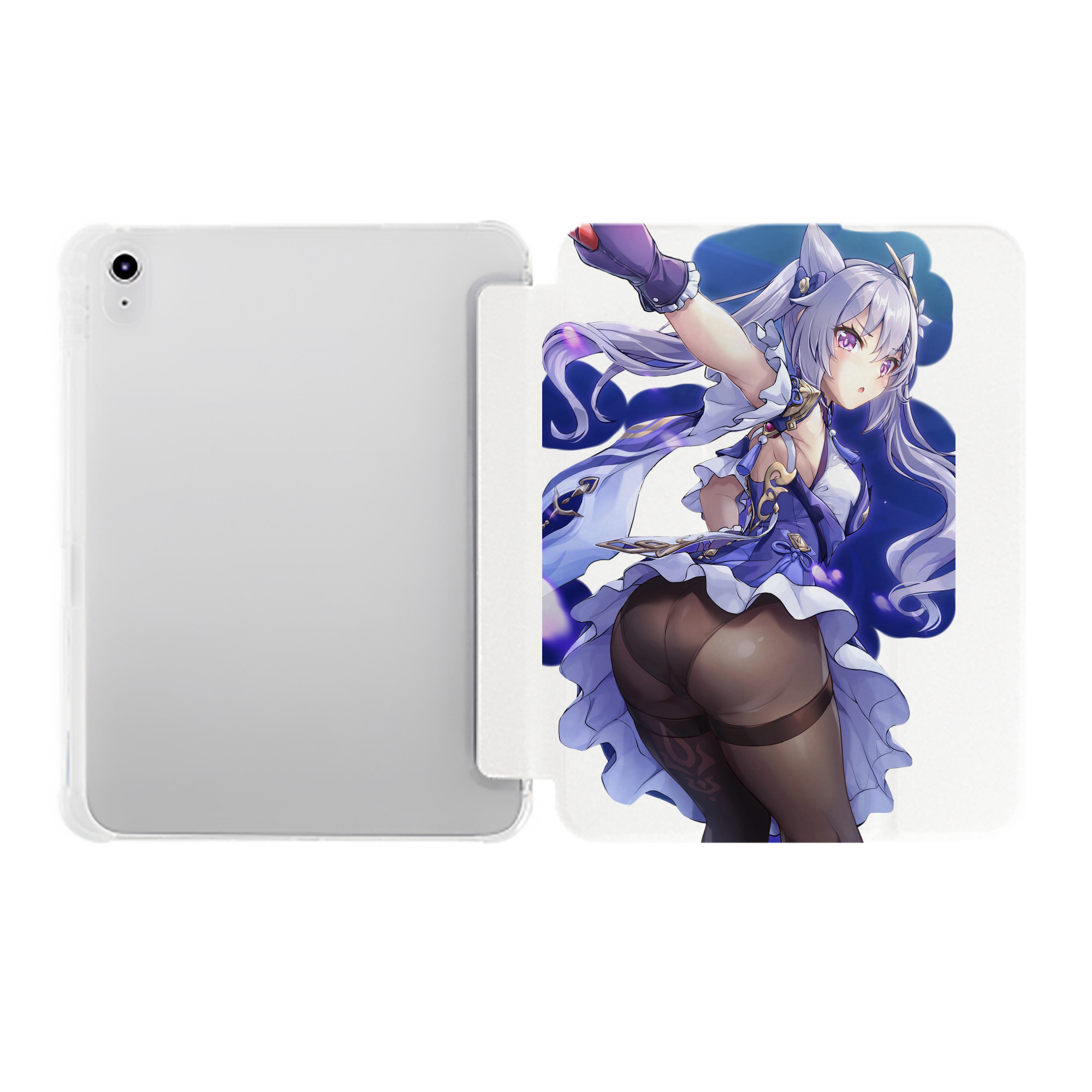 げんし神 刻晴 こくせい genshin Kokusei IPad ケース ペン収納付き 三つ折りスタンド PUレザー×シリコン 対応機種9.5/10.5/10.9インチ